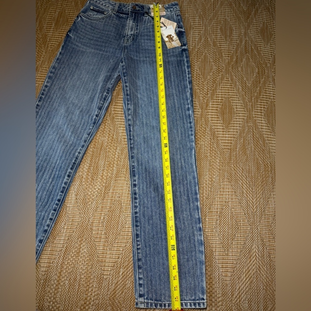Sincerely Jules Striped 90's Straight Denim Jeans,Medium Wash,Women's Size 5/27 - Picture 6 of 10